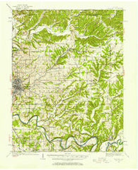 Bedford Indiana Historical topographic map, 1:62500 scale, 15 X 15 Minute, Year 1934