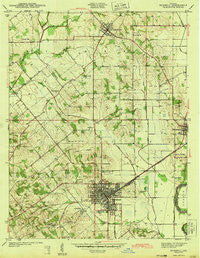 Bicknell Indiana Historical topographic map, 1:24000 scale, 7.5 X 7.5 Minute, Year 1943