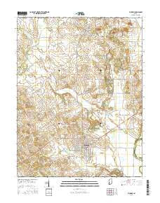 Bicknell Indiana Current topographic map, 1:24000 scale, 7.5 X 7.5 Minute, Year 2016