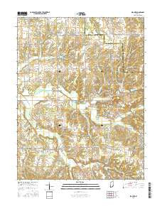 Blocher Indiana Current topographic map, 1:24000 scale, 7.5 X 7.5 Minute, Year 2016