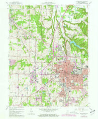 Bloomington Indiana Historical topographic map, 1:24000 scale, 7.5 X 7.5 Minute, Year 1966