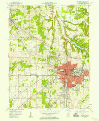 Bloomington Indiana Historical topographic map, 1:24000 scale, 7.5 X 7.5 Minute, Year 1956