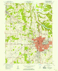 Bloomington Indiana Historical topographic map, 1:24000 scale, 7.5 X 7.5 Minute, Year 1956
