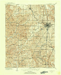 Bloomington Indiana Historical topographic map, 1:62500 scale, 15 X 15 Minute, Year 1908