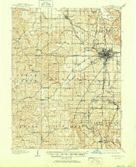 Bloomington Indiana Historical topographic map, 1:62500 scale, 15 X 15 Minute, Year 1910