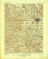 Bloomington Indiana Historical topographic map, 1:62500 scale, 15 X 15 Minute, Year 1910