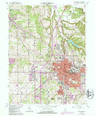 Bloomington Indiana Historical topographic map, 1:24000 scale, 7.5 X 7.5 Minute, Year 1966