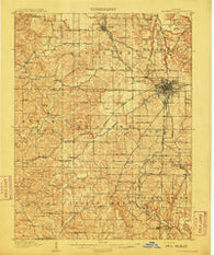 Bloomington Indiana Historical topographic map, 1:62500 scale, 15 X 15 Minute, Year 1910