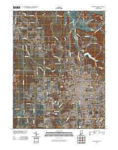 Bloomington Indiana Historical topographic map, 1:24000 scale, 7.5 X 7.5 Minute, Year 2010
