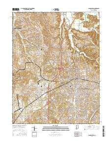 Bloomington Indiana Current topographic map, 1:24000 scale, 7.5 X 7.5 Minute, Year 2016