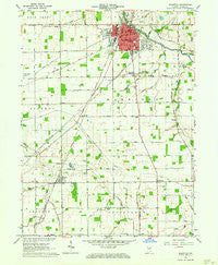 Bluffton Indiana Historical topographic map, 1:24000 scale, 7.5 X 7.5 Minute, Year 1962