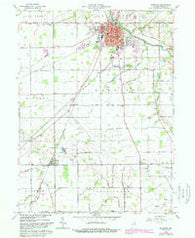 Bluffton Indiana Historical topographic map, 1:24000 scale, 7.5 X 7.5 Minute, Year 1962