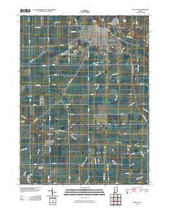 Bluffton Indiana Historical topographic map, 1:24000 scale, 7.5 X 7.5 Minute, Year 2010