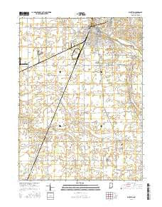 Bluffton Indiana Current topographic map, 1:24000 scale, 7.5 X 7.5 Minute, Year 2016
