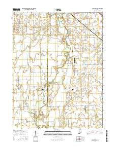Boggstown Indiana Current topographic map, 1:24000 scale, 7.5 X 7.5 Minute, Year 2016