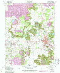 Boonville Indiana Historical topographic map, 1:24000 scale, 7.5 X 7.5 Minute, Year 1961