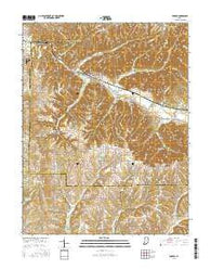 Borden Indiana Current topographic map, 1:24000 scale, 7.5 X 7.5 Minute, Year 2016