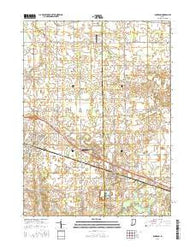 Bourbon Indiana Current topographic map, 1:24000 scale, 7.5 X 7.5 Minute, Year 2016