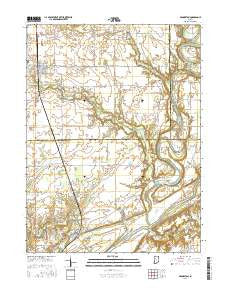 Brookston Indiana Current topographic map, 1:24000 scale, 7.5 X 7.5 Minute, Year 2016