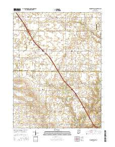 Brookston SW Indiana Current topographic map, 1:24000 scale, 7.5 X 7.5 Minute, Year 2016