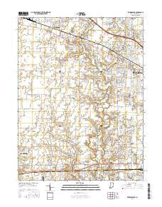 Brownsburg Indiana Current topographic map, 1:24000 scale, 7.5 X 7.5 Minute, Year 2016