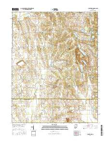 Bucktown Indiana Current topographic map, 1:24000 scale, 7.5 X 7.5 Minute, Year 2016