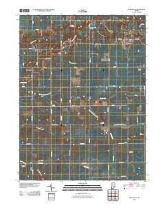 Burlington Indiana Historical topographic map, 1:24000 scale, 7.5 X 7.5 Minute, Year 2010