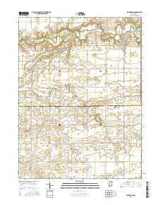 Burlington Indiana Current topographic map, 1:24000 scale, 7.5 X 7.5 Minute, Year 2016
