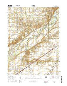 Burrows Indiana Current topographic map, 1:24000 scale, 7.5 X 7.5 Minute, Year 2016