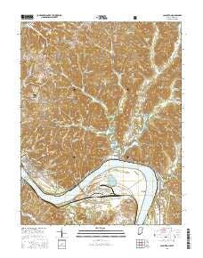 Cannelton Indiana Current topographic map, 1:24000 scale, 7.5 X 7.5 Minute, Year 2016