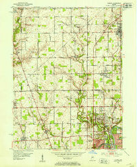 Carmel Indiana Historical topographic map, 1:24000 scale, 7.5 X 7.5 Minute, Year 1952