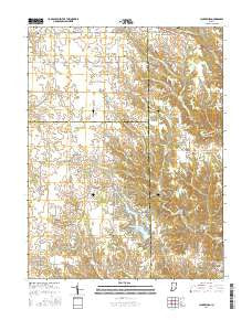 Clarksburg Indiana Current topographic map, 1:24000 scale, 7.5 X 7.5 Minute, Year 2016