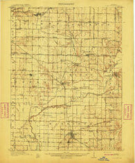 Clay City Indiana Historical topographic map, 1:62500 scale, 15 X 15 Minute, Year 1910