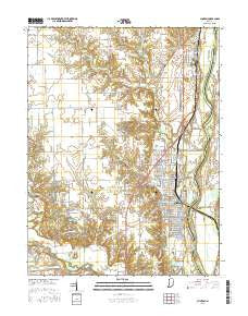 Clinton Indiana Current topographic map, 1:24000 scale, 7.5 X 7.5 Minute, Year 2016