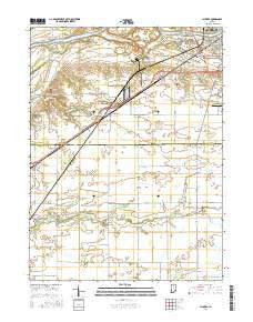 Clymers Indiana Current topographic map, 1:24000 scale, 7.5 X 7.5 Minute, Year 2016