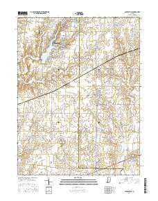Coatesville Indiana Current topographic map, 1:24000 scale, 7.5 X 7.5 Minute, Year 2016