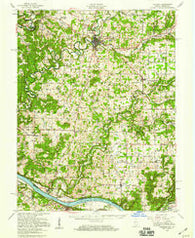 Corydon Indiana Historical topographic map, 1:62500 scale, 15 X 15 Minute, Year 1950