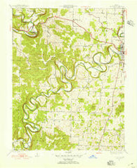 Corydon West Indiana Historical topographic map, 1:24000 scale, 7.5 X 7.5 Minute, Year 1944