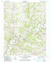 Crandall Indiana Historical topographic map, 1:24000 scale, 7.5 X 7.5 Minute, Year 1954