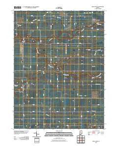 Deer Creek Indiana Historical topographic map, 1:24000 scale, 7.5 X 7.5 Minute, Year 2010