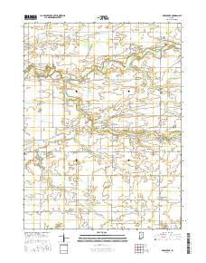 Deer Creek Indiana Current topographic map, 1:24000 scale, 7.5 X 7.5 Minute, Year 2016