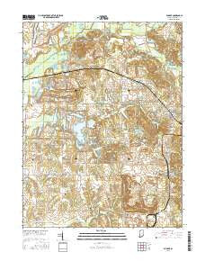 Dugger Indiana Current topographic map, 1:24000 scale, 7.5 X 7.5 Minute, Year 2016