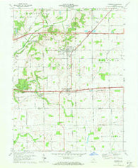 Dunreith Indiana Historical topographic map, 1:24000 scale, 7.5 X 7.5 Minute, Year 1970