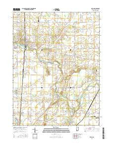 Eaton Indiana Current topographic map, 1:24000 scale, 7.5 X 7.5 Minute, Year 2016