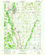Edinburg Indiana Historical topographic map, 1:24000 scale, 7.5 X 7.5 Minute, Year 1961