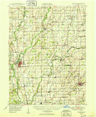 Edinburg Indiana Historical topographic map, 1:62500 scale, 15 X 15 Minute, Year 1950