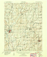 Edinburg Indiana Historical topographic map, 1:62500 scale, 15 X 15 Minute, Year 1950