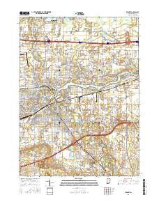 Elkhart Indiana Current topographic map, 1:24000 scale, 7.5 X 7.5 Minute, Year 2016