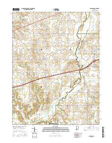 Eminence Indiana Current topographic map, 1:24000 scale, 7.5 X 7.5 Minute, Year 2016