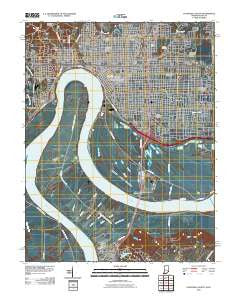 Evansville South Indiana Historical topographic map, 1:24000 scale, 7.5 X 7.5 Minute, Year 2010
